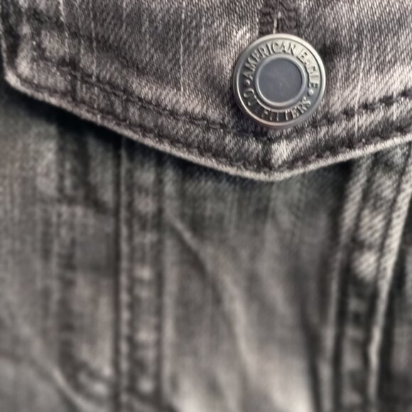 American Eagle Ladies Hoodie Sweat Jeans Jacket in Slack (S) - Picture 6 of 15